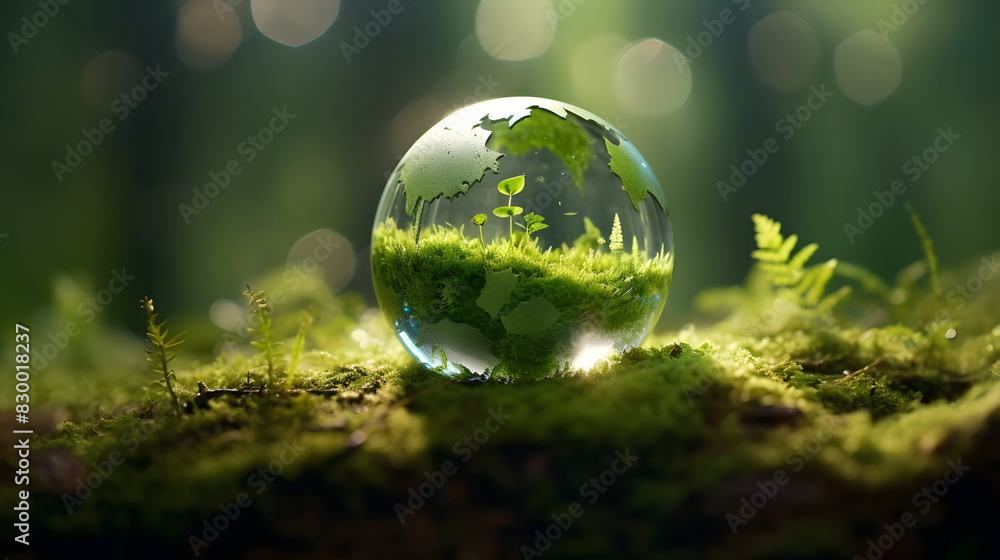 Digital environmental protection forest green planet graphics poster background