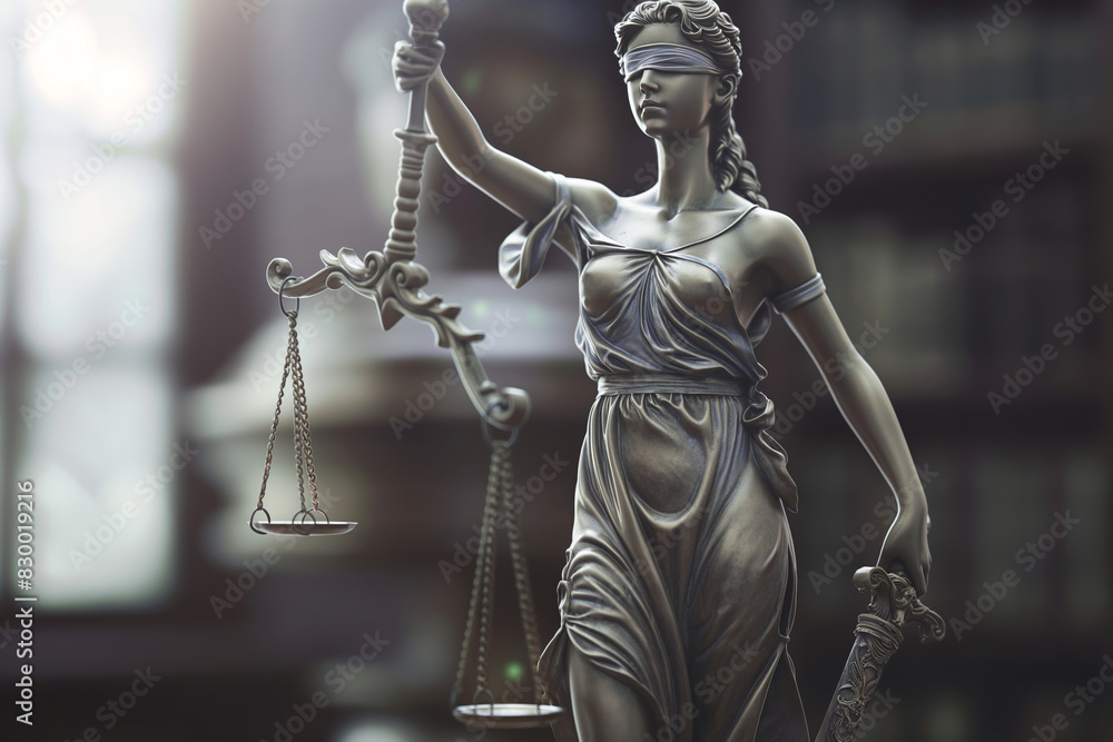 Themis statue with scales and sword. Creative copy space background for Law Firm, Court of Justice and lawyer, attorney or judge business related websites. Themis statue with scales and sword. Creative copy space background for Law Firm, Court of Justice and lawyer, attorney or judge business related websites.