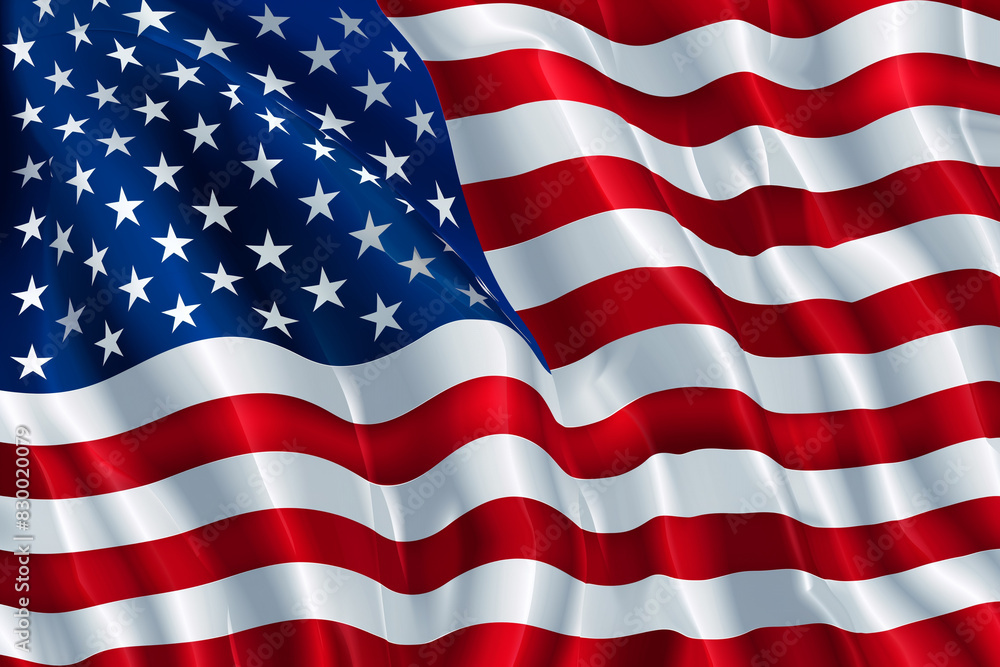 3d American flag background with wavy stripes and stars, navy blue background, High Details, 8k, UHD 3d American flag background with wavy stripes and stars, navy blue background, High Details, 8k, UHD