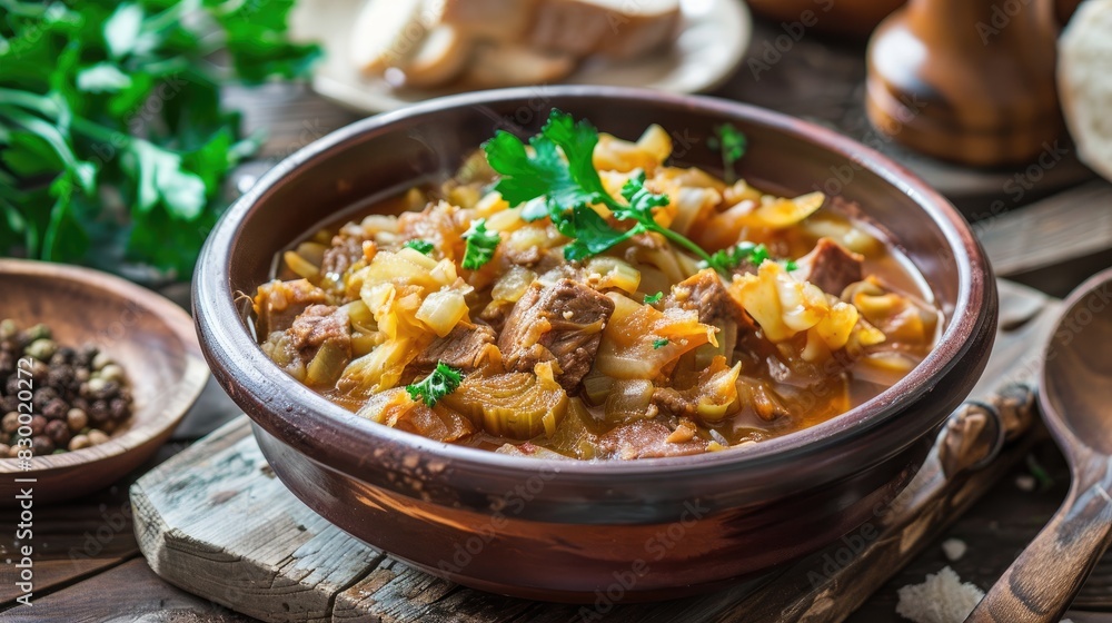 Traditional Polish Stew Bigos A Dish of Cabbage and Meat Traditional Polish Stew Bigos A Dish of Cabbage and Meat