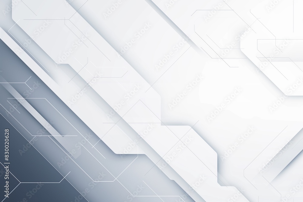 Technology banner design with white and gray geometric vector background Technology banner design with white and gray geometric vector background