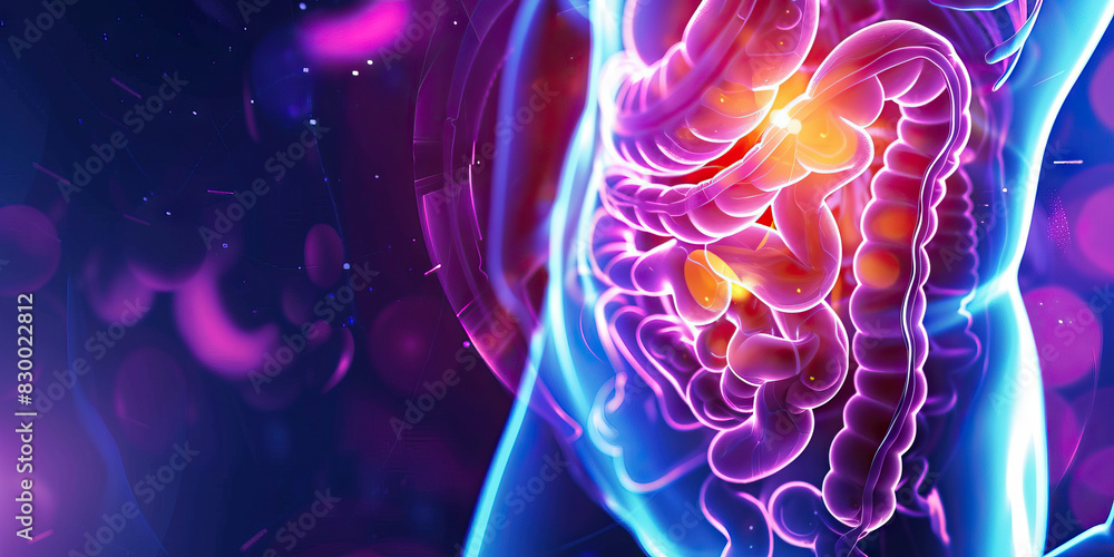 Digestive Discomfort: The Cramping and Bloating of Digestive Issues - Picture a scene where the abdomen cramps and feels bloated, indicating digestive issues such as indigestion or irritable bowel