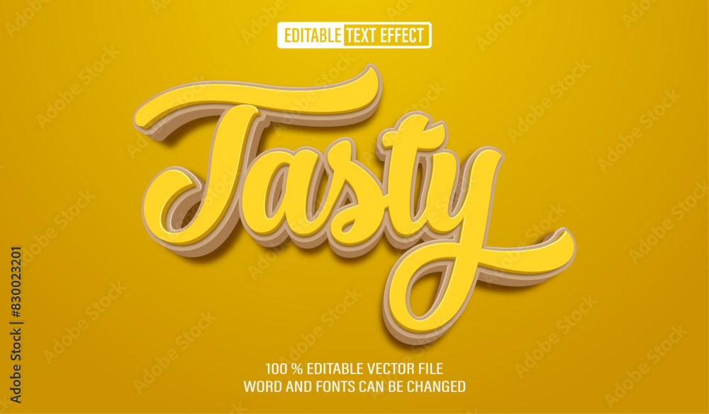 Editable 3d text style effect - Tasty Food text effect Template Editable 3d text style effect - Tasty Food text effect Template