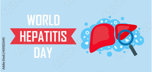hepatitis day banner with liver picture