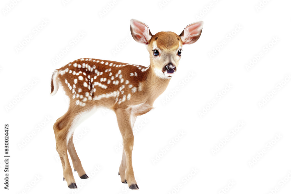 Cute Fawn Standing on White Background in High Definition Cute Fawn Standing on White Background in High Definition