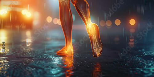 Knee Pain: The Stabbing Pain and Stiffness of Knee Discomfort - Visualize a scene where the knee is gripped by sharp, stabbing pain, making it difficult to walk or bear weight