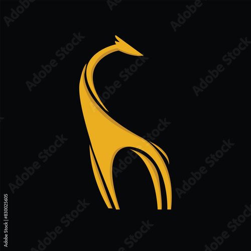 minimal giraffe logo template vector illustration
