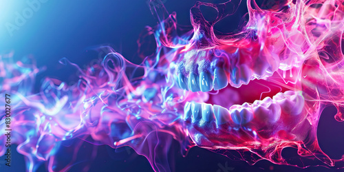 Tooth Sensitivity: The Sharp, Shooting Pain of Sensitive Teeth - Visualize a scene where teeth feel sensitive to hot, cold, or sweet stimuli, causing sharp, shooting pain photo