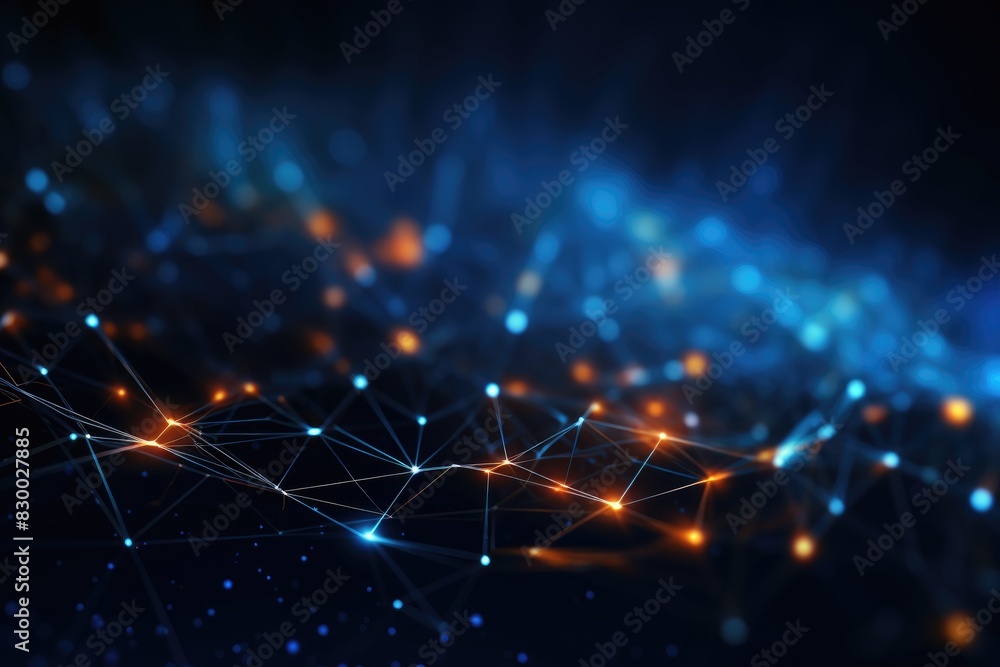 Obraz premium Abstract glowing plexus. Futuristic technology background.