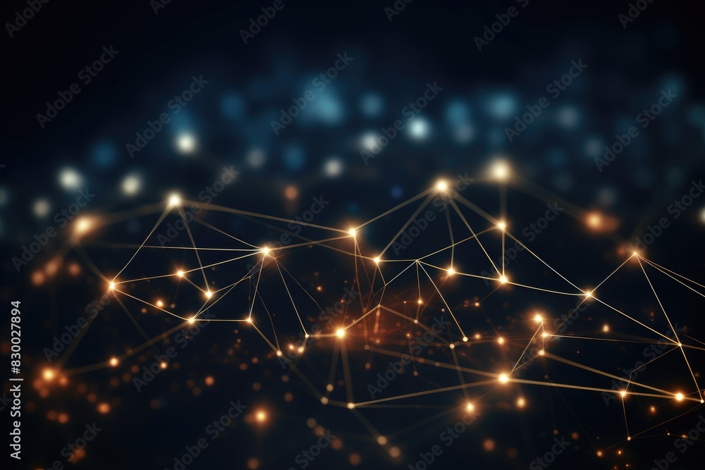 Obraz premium Abstract image of a neural network. The concept of the Internet, big data and artificial intelligence.