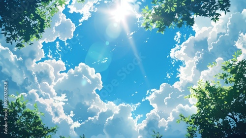 Sunny with scattered clouds