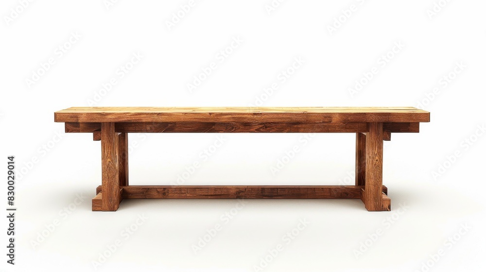 Contemporary dining bench with a wooden seat, isolated on a white studio background Contemporary dining bench with a wooden seat, isolated on a white studio background