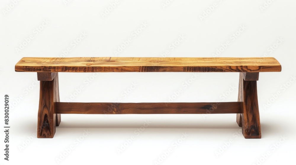 Contemporary dining bench with a wooden seat, isolated on a white studio background Contemporary dining bench with a wooden seat, isolated on a white studio background