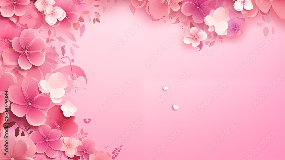 Pink Floral Background with Delicate Flowers and Soft Gradients Pink Floral Background with Delicate Flowers and Soft Gradients