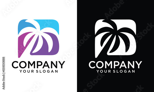 palm tree logo design vector for your brand or business