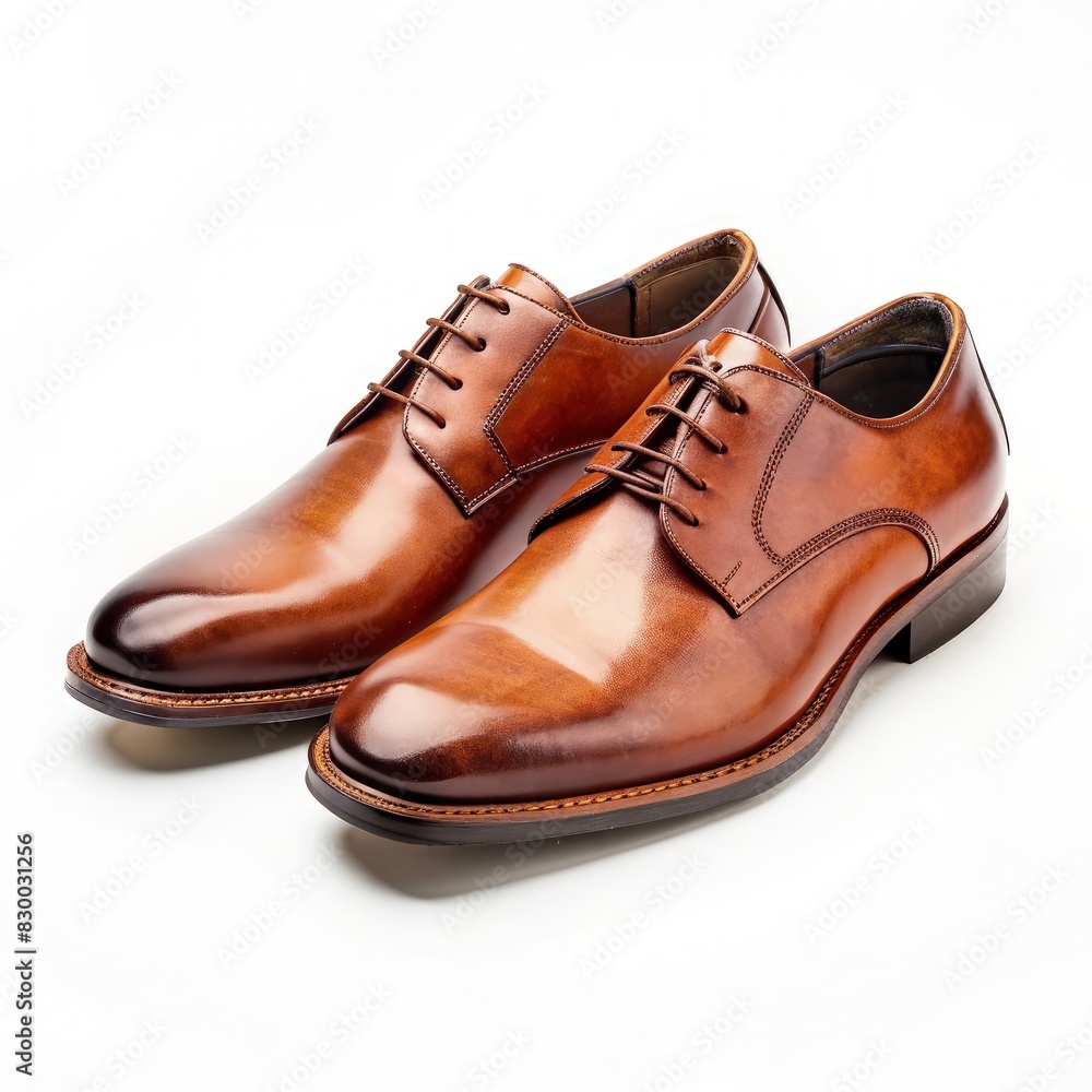 Brown Shoes on White Background. Generative AI Brown Shoes on White Background. Generative AI