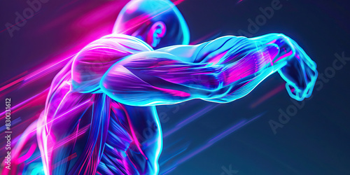 Muscle Tightness: The Tension and Stiffness of Sore Muscles - Visualize a scene where muscles feel tight, tense, and stiff, making movement uncomfortable and restricted