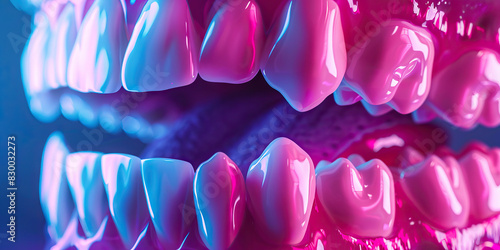 Sensitive Teeth: The Sharp, Shooting Pain of Tooth Sensitivity - Visualize a scene where teeth feel sensitive to hot, cold, or sweet stimuli, causing sharp, shooting pain photo