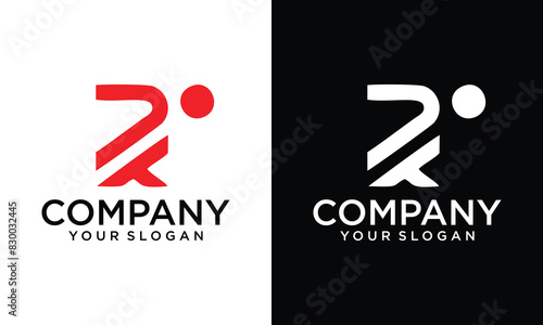 Running Man abstract Delivery Sport Fitness Logo design vector template ribbon geometric style.