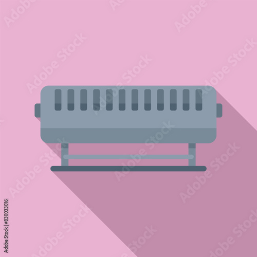 Simple and modern flat design vector of a household radiator heater on a pink background