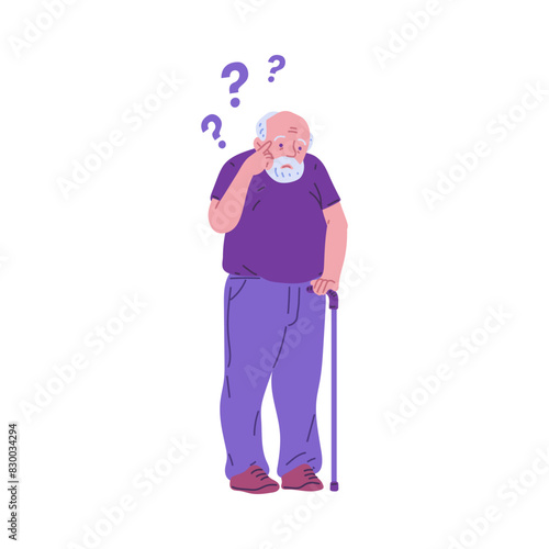 Elderly man with Alzheimer's vector illustration