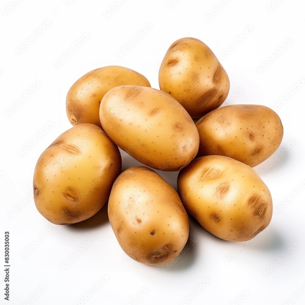 potato isolated on white background close up. AI generated image. potato isolated on white background close up. AI generated image.