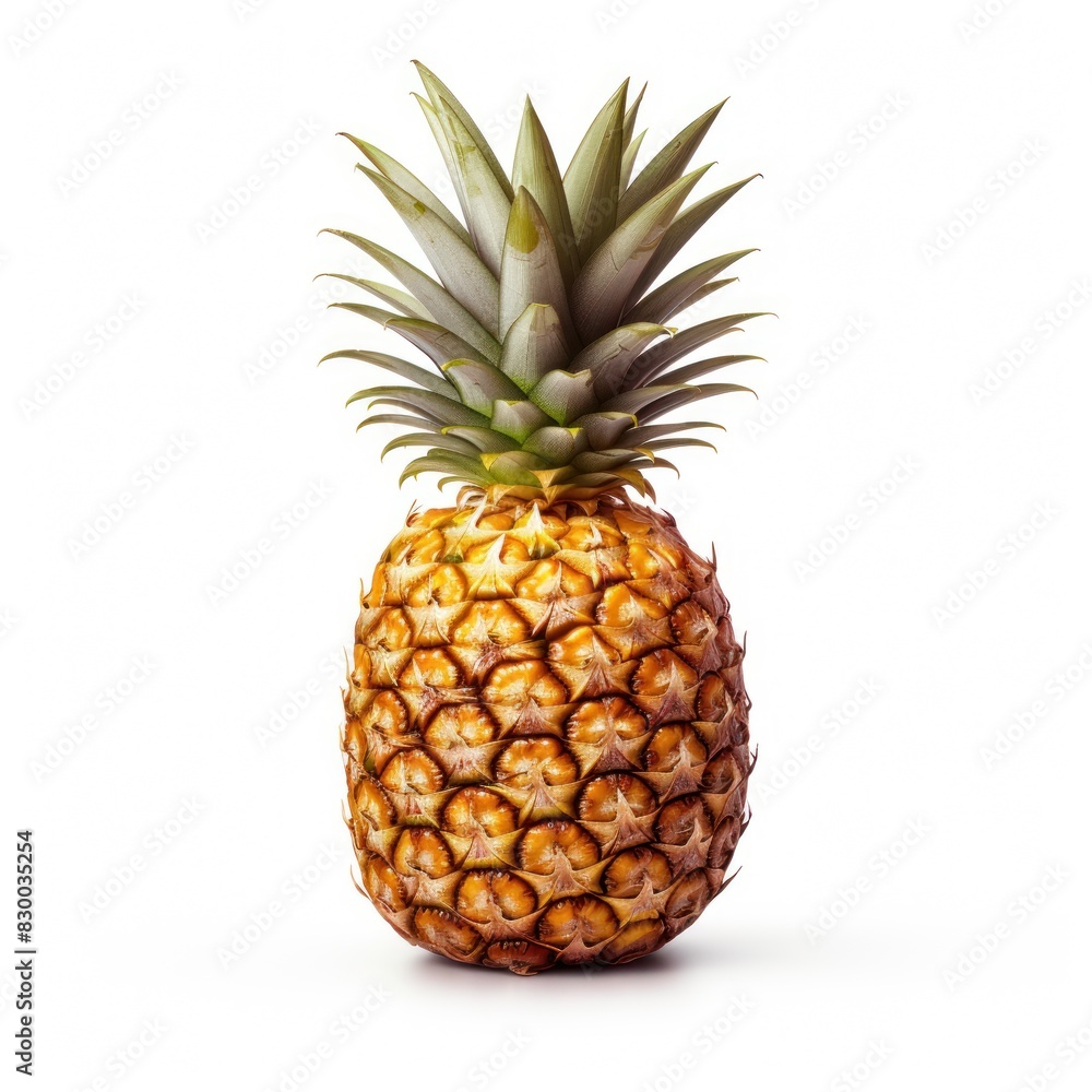 Pineapple isolated. AI generated image. Pineapple isolated. AI generated image.