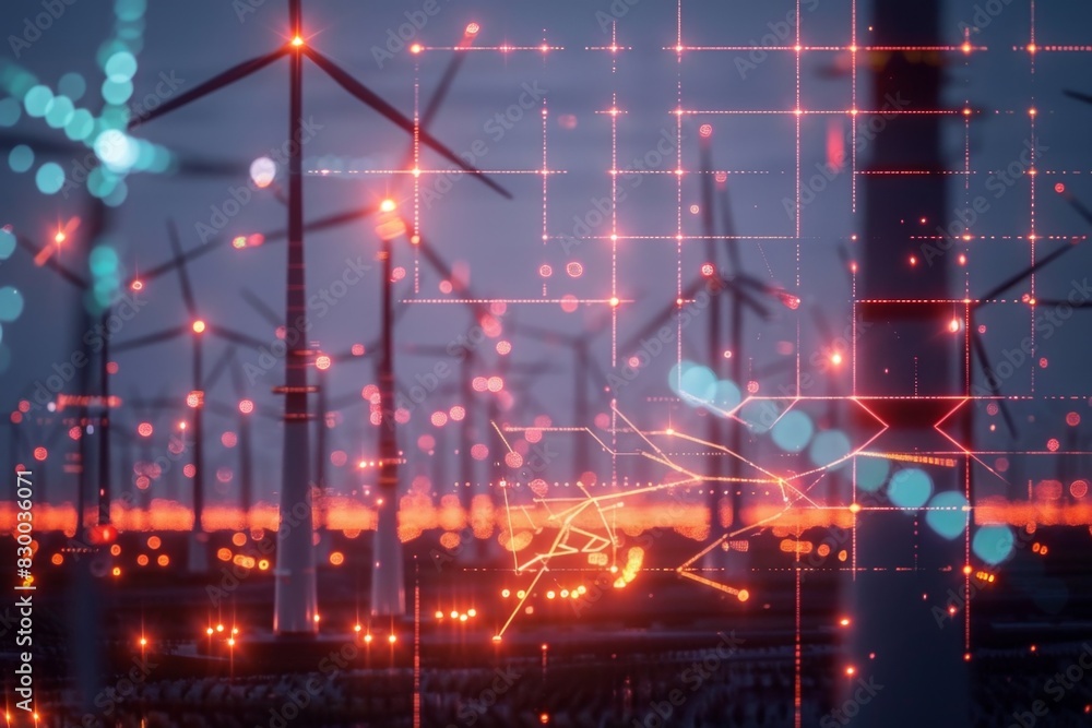 Fototapeta premium Wind Farm tokenization