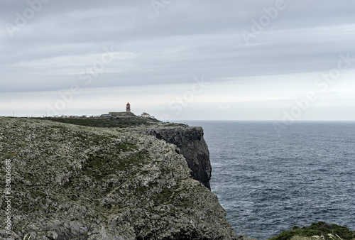 Saint Vincent Lighthouse on Rocky Cliffs, Portugal © Agustin