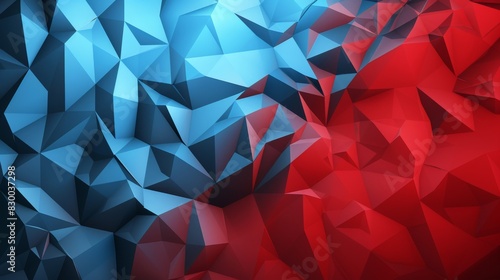 blue and red colors  vector illustration of a high poly background  a high poly geometric texture  and a polygonal pattern  flat design 