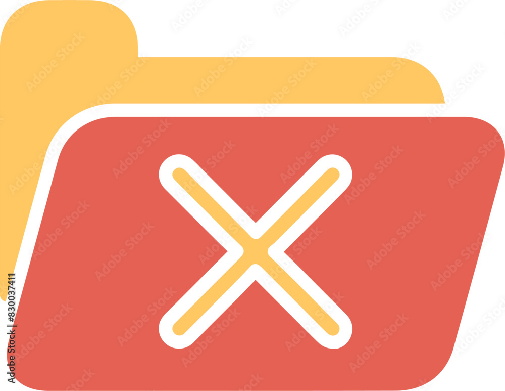Obraz premium Cancel Folder Vector Icon