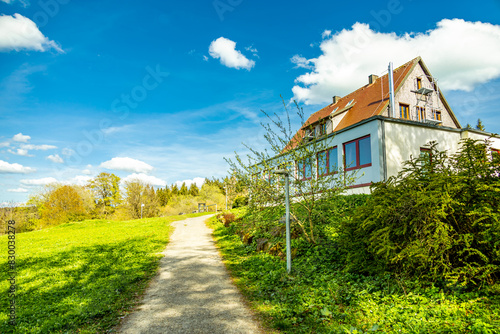 Eine Frühlingshafte Wanderung durch das wunderschöne Sinntal zum Schwarzen Berge bei Riedenberg - Bayern -Deutschland photo