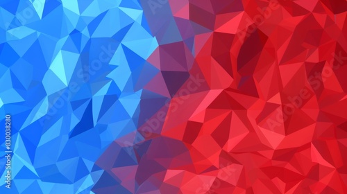 blue and red colors, vector illustration of a high poly background, a high poly geometric texture, and a polygonal pattern, flat design 