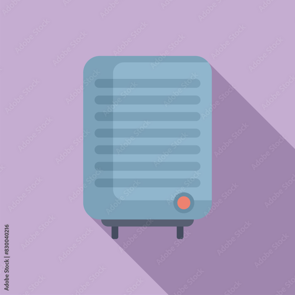 Modern minimalist vector design of a portable space heater on a purple background Modern minimalist vector design of a portable space heater on a purple background