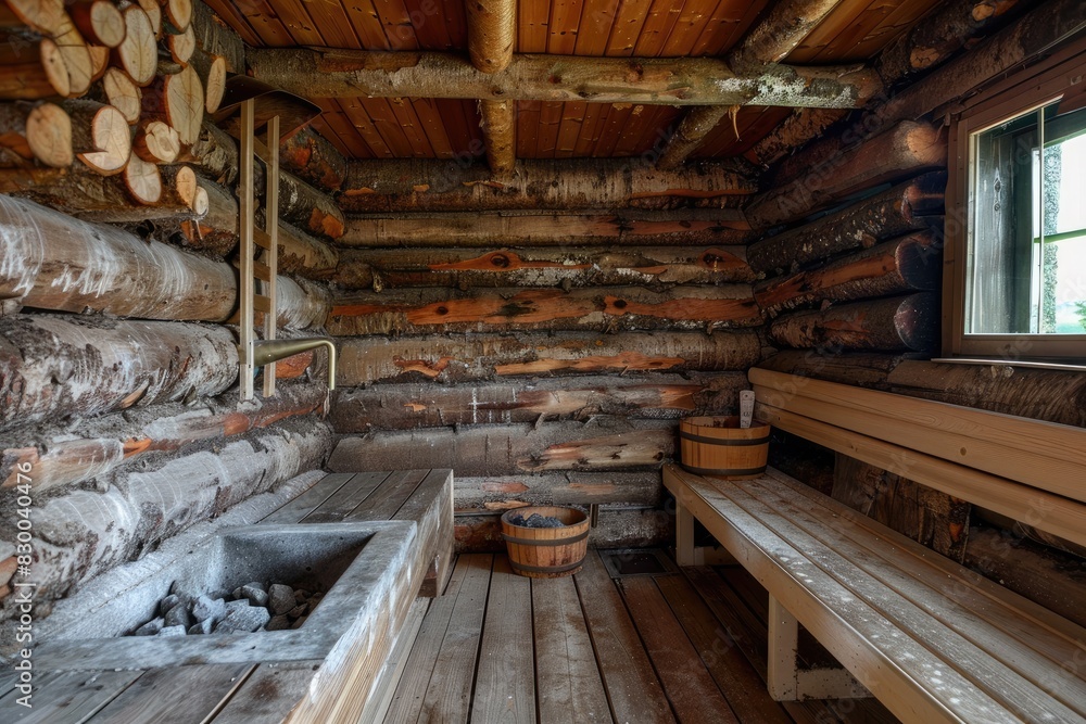 rustic sauna cabin, where can you relax. Geerative AI rustic sauna cabin, where can you relax. Geerative AI
