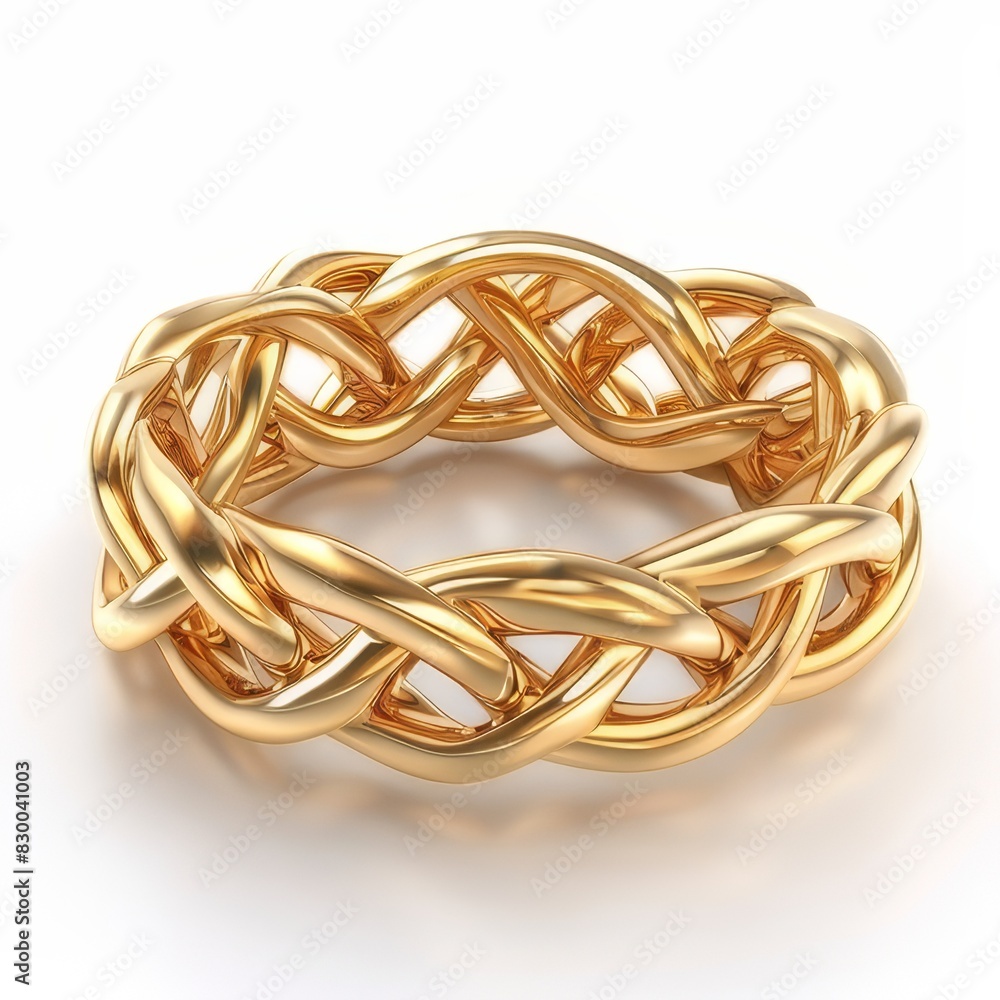Luxurious ring on white background 3d render Luxurious ring on white background 3d render