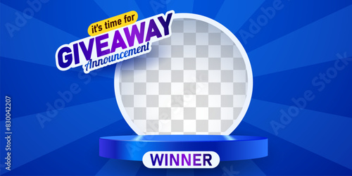 Giveaway winner announcement social media post template. Giveaway winner announcement.