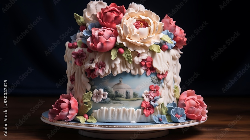 Creamy Elegance: Intricate Design of a Cake Creamy Elegance: Intricate Design of a Cake