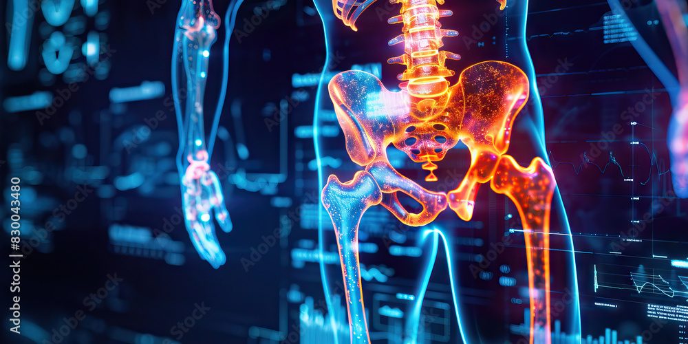 Hip Stiffness: The Limited Range of Motion and Discomfort of Hip Pain - Visualize a scene where the hip feels stiff and painful, making it difficult to move or bear weight Hip Stiffness: The Limited Range of Motion and Discomfort of Hip Pain - Visualize a scene where the hip feels stiff and painful, making it difficult to move or bear weight