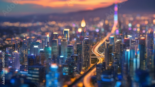 Wallpaper Mural city at night, ai generated Torontodigital.ca