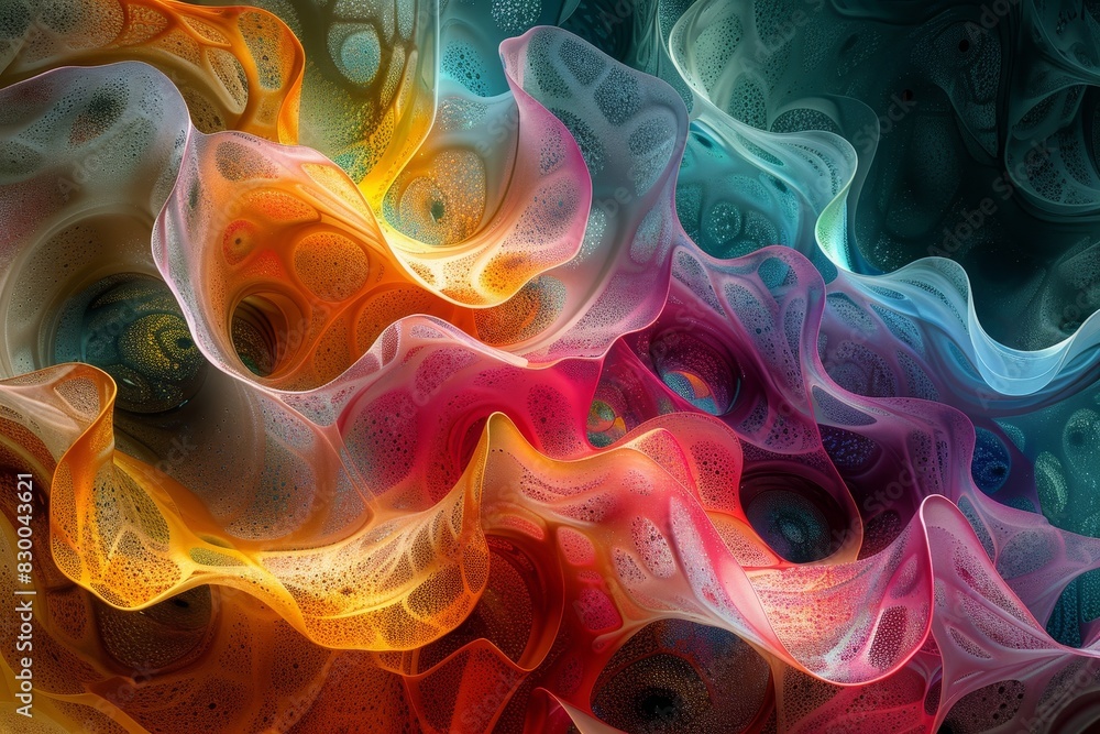 Fototapeta premium Organic Forms, Abstract shapes with vibrant colors, Artistic Expression