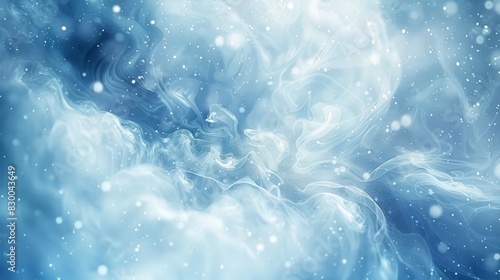 Wallpaper Mural Winter abstract with liquid-like textures in blue and white blurred edges and light shimmer backdrop Torontodigital.ca