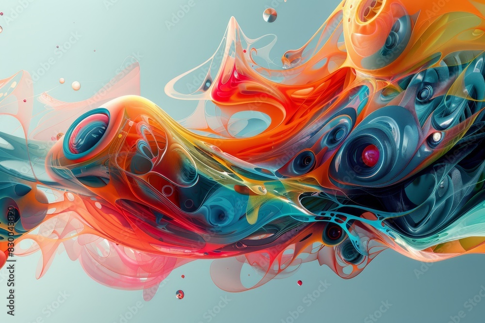 Fototapeta premium Abstract Swirls, Dynamic colorful swirls in motion, Energetic Flow