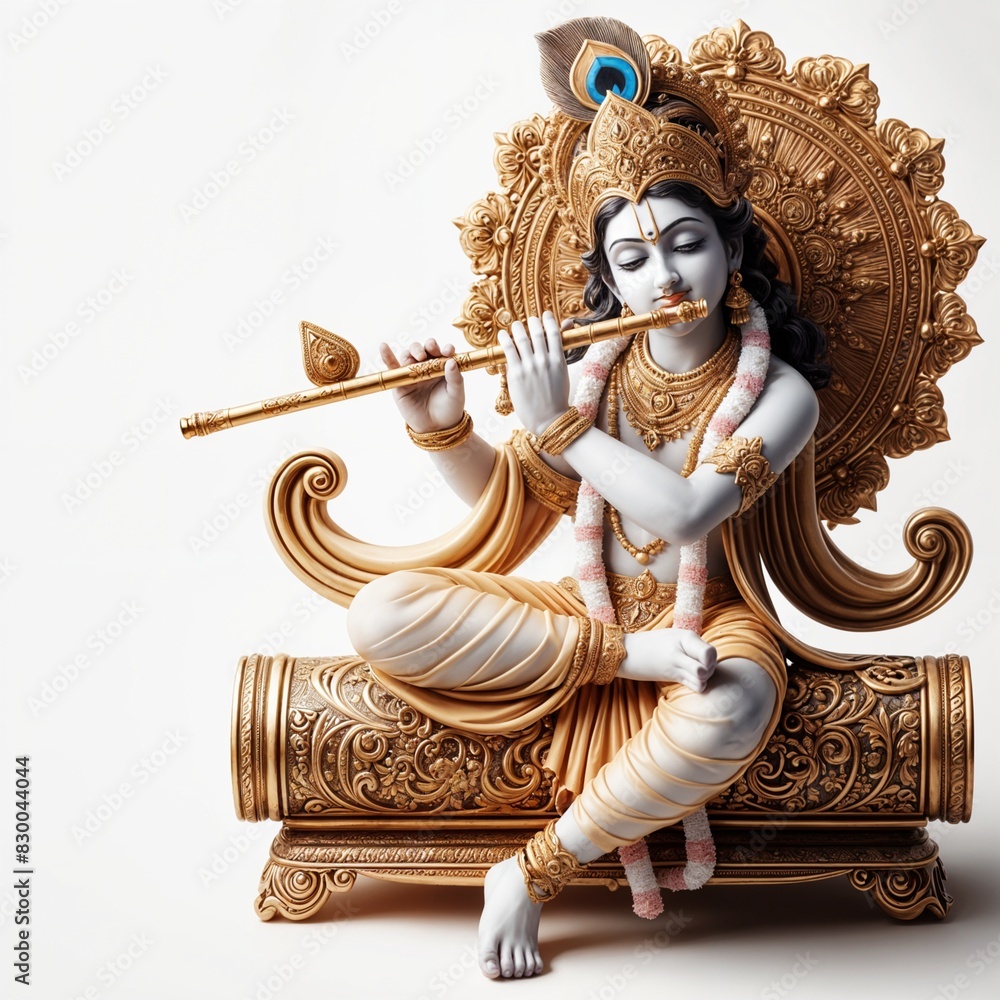 Fototapeta premium Lord Shri Krishna Playing Flute