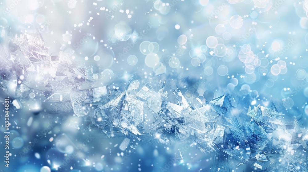 Winter-themed background featuring blue and silver ice-like textures light refractions and glowing effect backdrop Winter-themed background featuring blue and silver ice-like textures light refractions and glowing effect backdrop