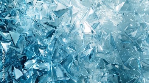 Ice-like textures in blue and silver with light refractions and glowing effect in a winter-themed background backdrop photo