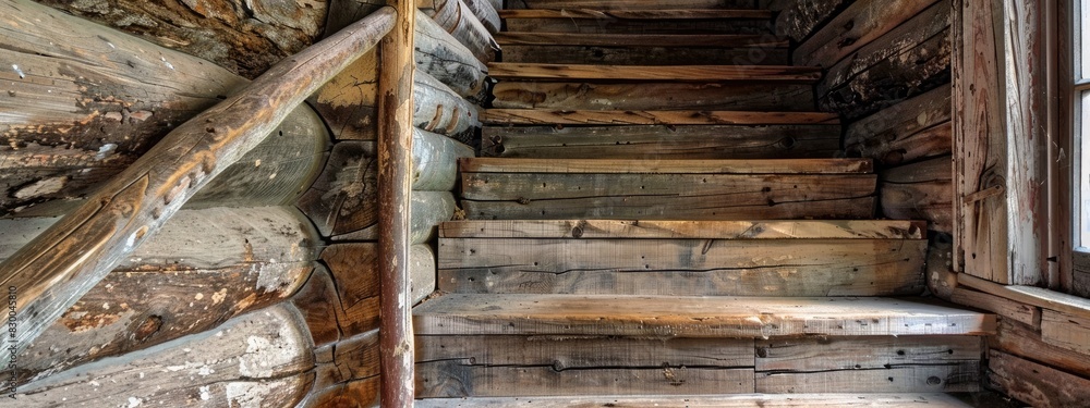 Rustic old stairs. Generative AI. Old but beautiful. Rustic old stairs. Generative AI. Old but beautiful.