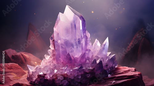 Digital amethyst geometric abstract graphics poster background
