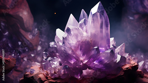 Digital amethyst geometric abstract graphics poster background