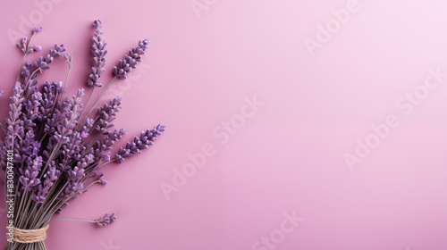 Lavender Bouquet on Pink Background